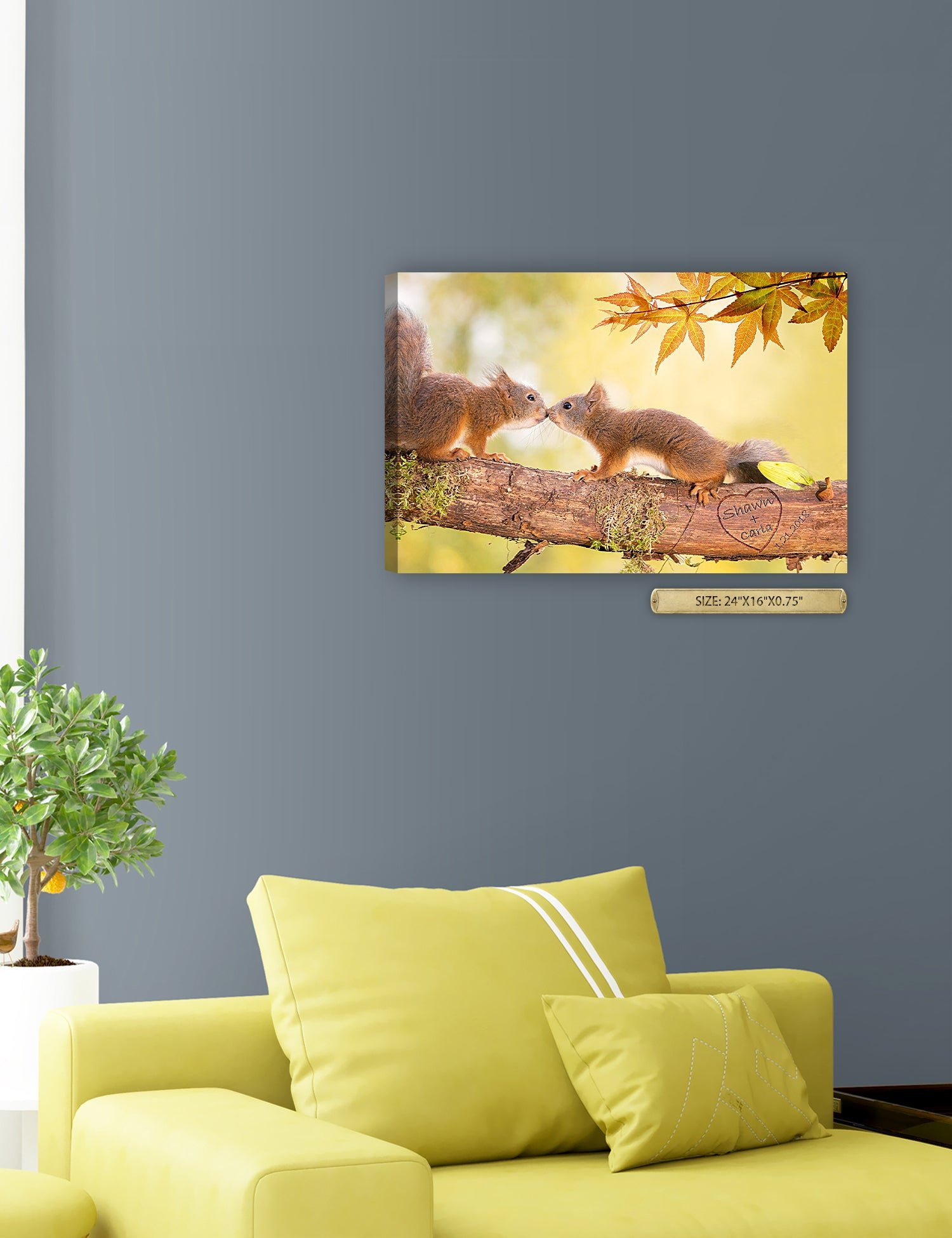Two Loving Squirrels - Family Tree - Personalized Wall Art. - Image 15